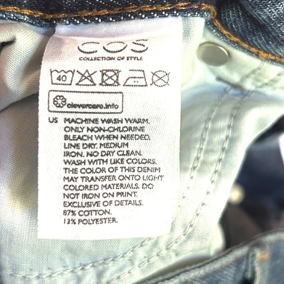 COS Tapered High Waisted Jeans Ankle Length Size 27 Medium Wash Button Fly - Picture 10 of 11